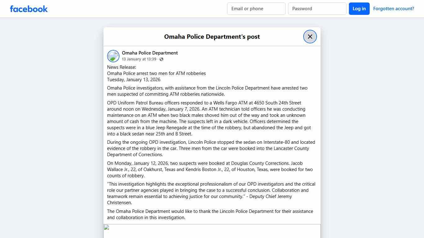 News Release: Omaha Police... - Omaha Police Department Facebook
